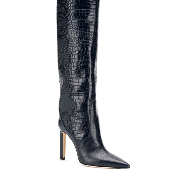 NWT Jimmy Choo Mavis 100 Navy Croc Boots - Picture 1 of 9